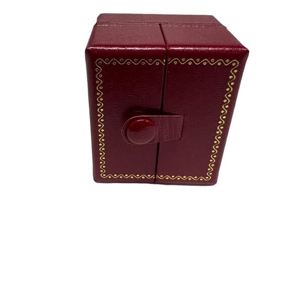 Earring’s National Geographic Oval Shaped Red Clear Stone Gold Toned Fish Hook - Picture 4 of 5